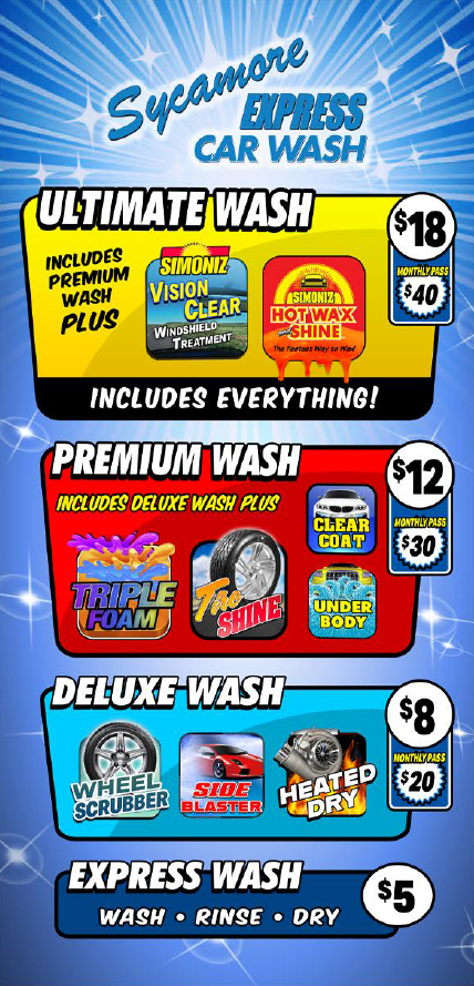 Services & Prices – Sycamore Express Car Wash